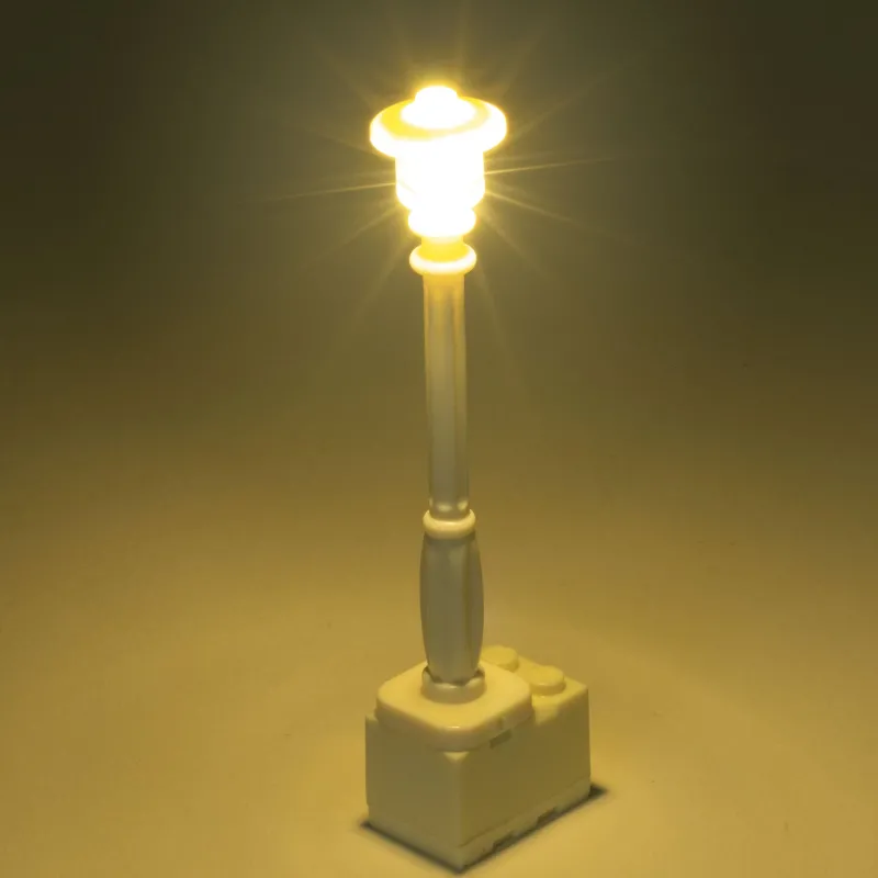 Lego Lighting>The Brick Show Shop Light-Up Lamp Post (White) for LEGO Layouts
