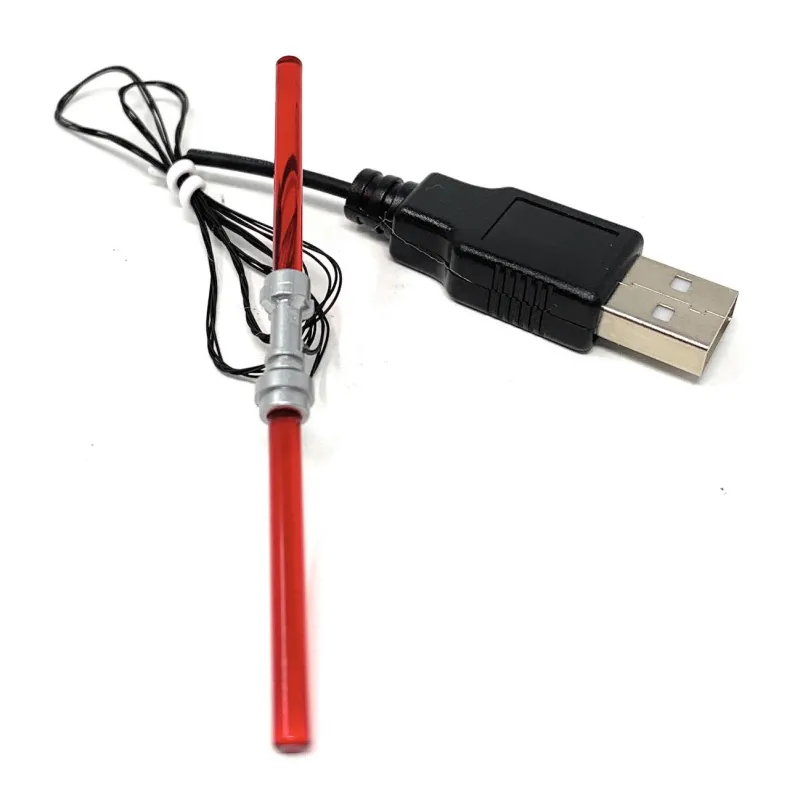 Lego Lighting>The Brick Show Shop Light-Up Minifigure Lightsaber (Double-Bladed Red) - Custom LEGO