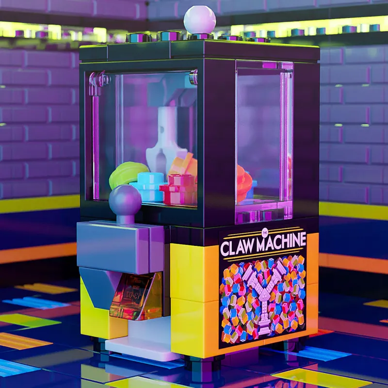 B3 Customs | Arcade>The Brick Show Shop Minifig-Scale Arcade Claw Machine Building Set made from LEGO parts