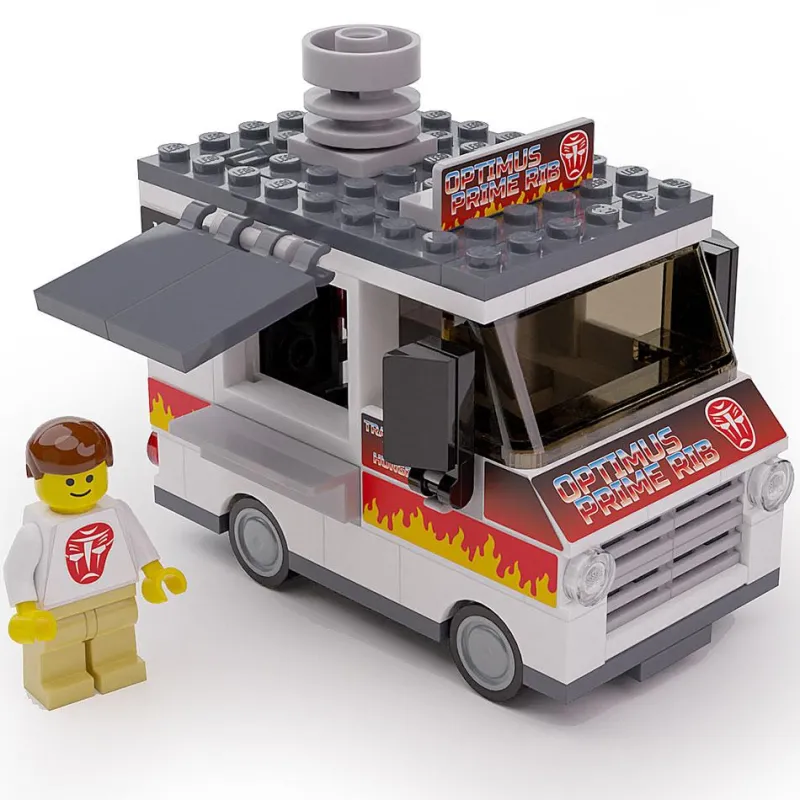 B3 Customs | Vehicles>The Brick Show Shop Optimus Prime Ribs - B3 Customs® Food Truck w/ Minifigure