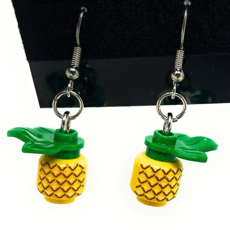 B3 Customs | Lego Jewelry>The Brick Show Shop Pineapple Earrings made from LEGO parts - B3 Customs