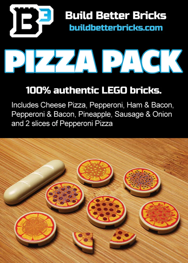 B3 Customs>The Brick Show Shop Pizza Pack made using LEGO parts - B3 Customs