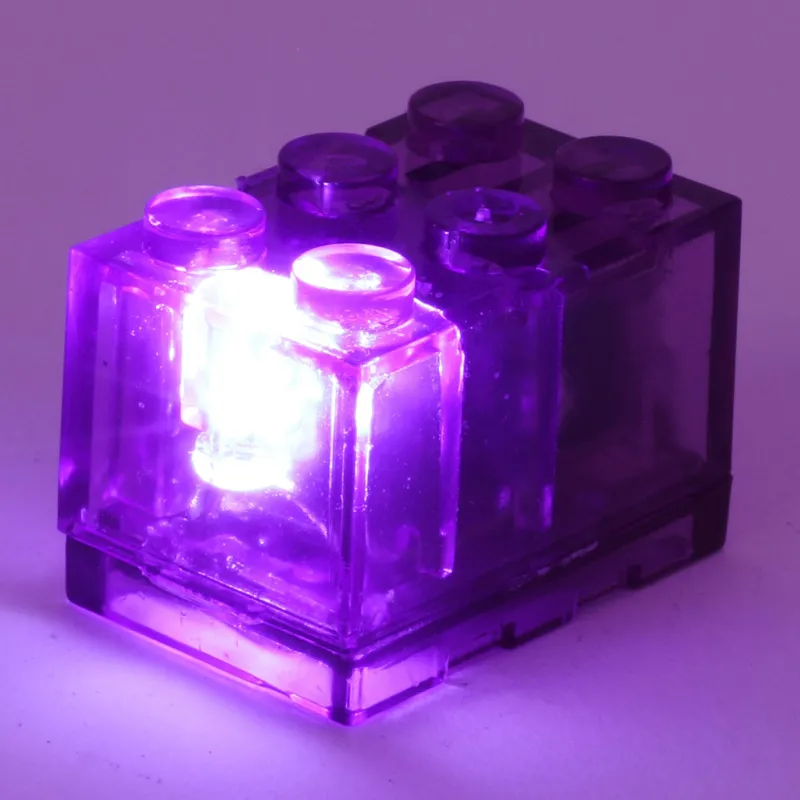 Lego Lighting>The Brick Show Shop Purple Light-Up 2x3 Brick (Purple Light) - Compatible w/ LEGO