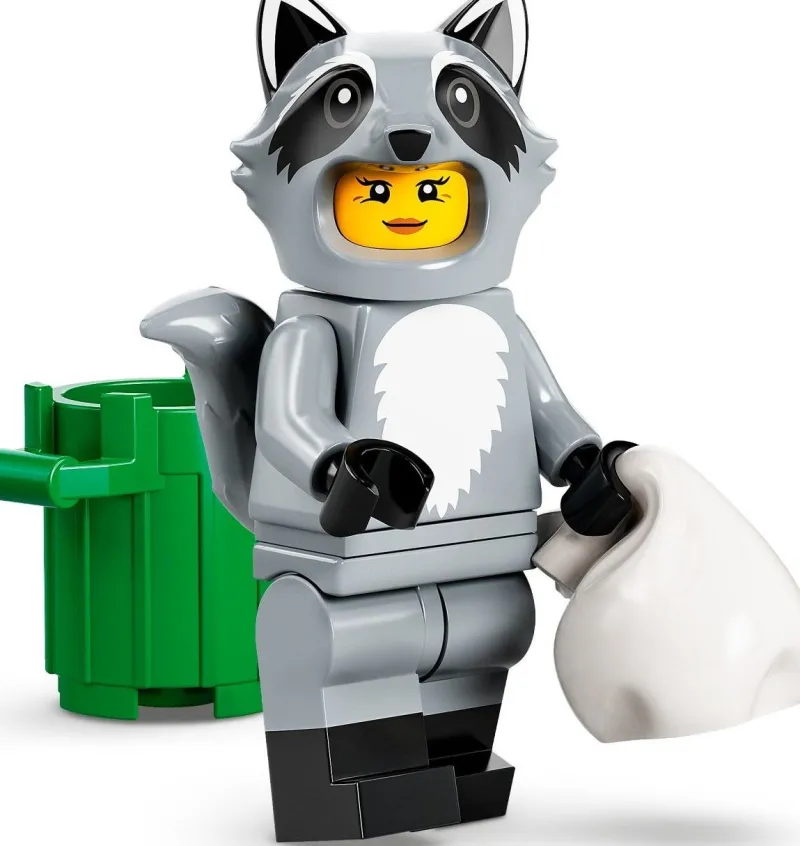 Collectible Minifigures>The Brick Show Shop Raccoon Costume Fan - LEGO Collectible Minifigure (Series 22) (2022)