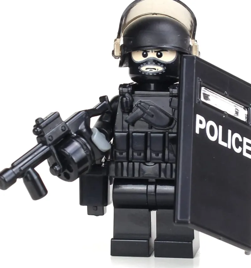 Custom Lego Military Minifigures>The Brick Show Shop Riot Control Swat Police Officer - Custom LEGO Military Minifig