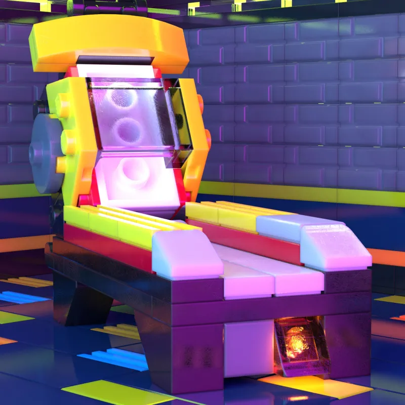 B3 Customs | Arcade>The Brick Show Shop Roller Ball Arcade Machine made from LEGO parts