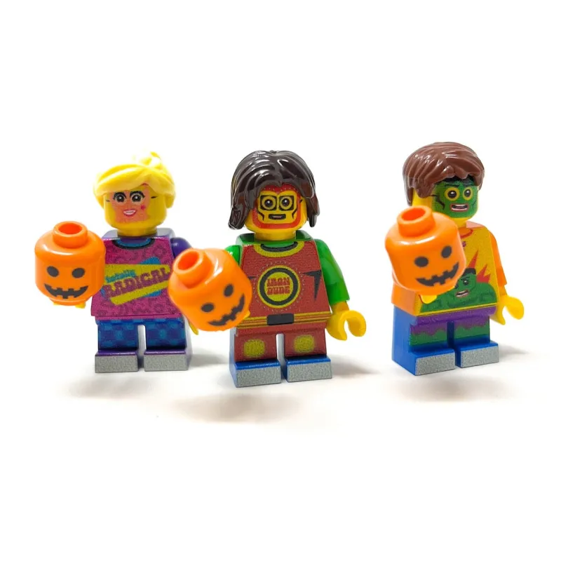 B3 Customs>The Brick Show Shop Set of 3 Kids Trick-or-Treating on Halloween Minifig Collection
