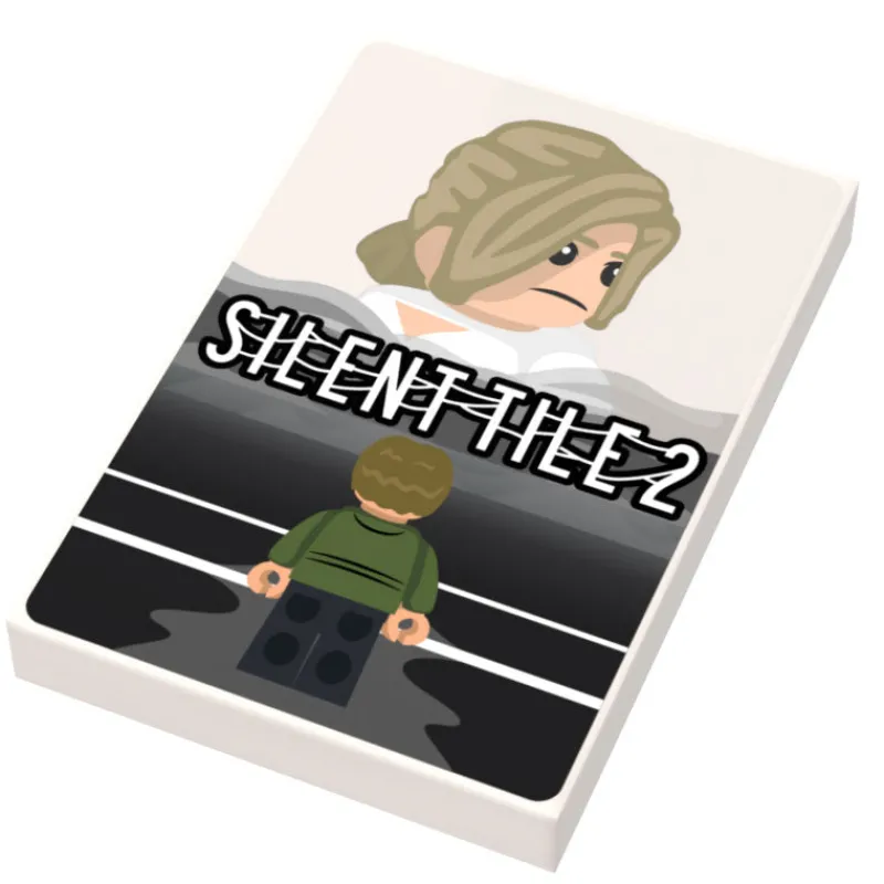 Custom Parts>The Brick Show Shop Silent Tile 2 Video Game Cover (2x3 Tile) made using LEGO part - B3 Cu