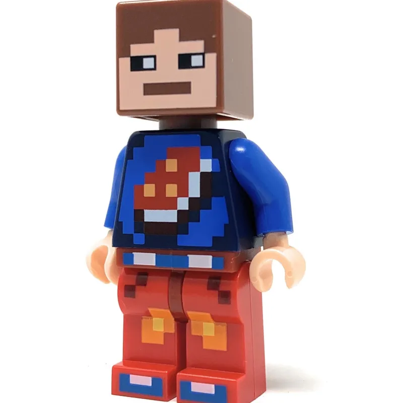 Minecraft>The Brick Show Shop Skin 7 (Blue Shirt w/ Porkchop) - LEGO Minecraft Minifigure (2016)