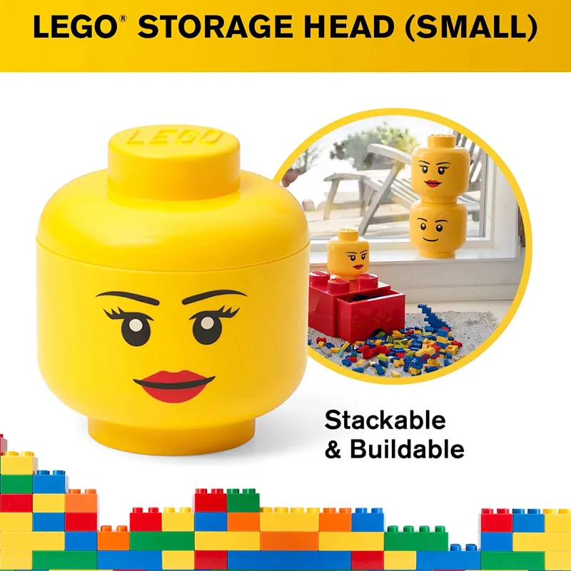 Display Cases>The Brick Show Shop Small LEGO Storage Girl Head - Room Copenhagen