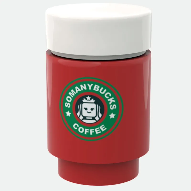 Custom Parts>The Brick Show Shop Somanybucks Christmas Coffee Cup for Minifigs made using LEGO parts -