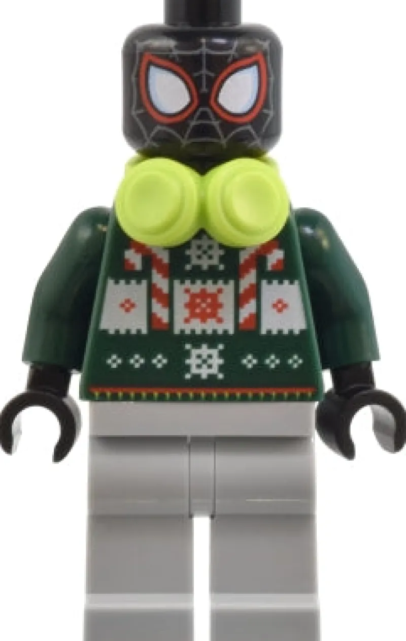 Marvel>The Brick Show Shop Spider-Man (Miles Morales) in Holiday Sweater and Headphones - LEGO Ma
