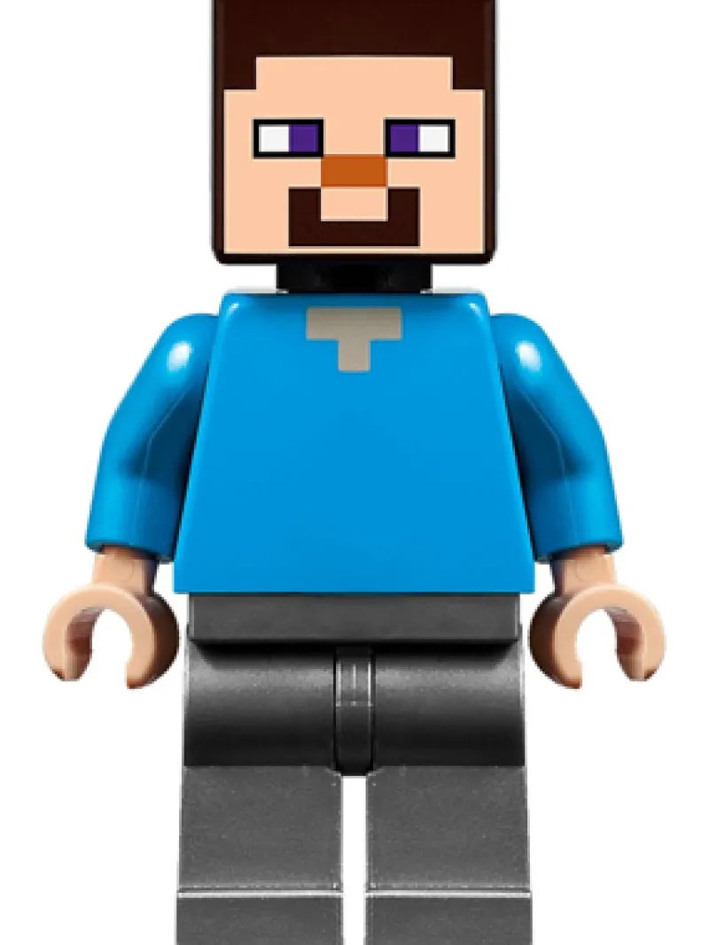 Minecraft>The Brick Show Shop Steve (Flat Silver Legs) - LEGO Minecraft Minifigure (2017)