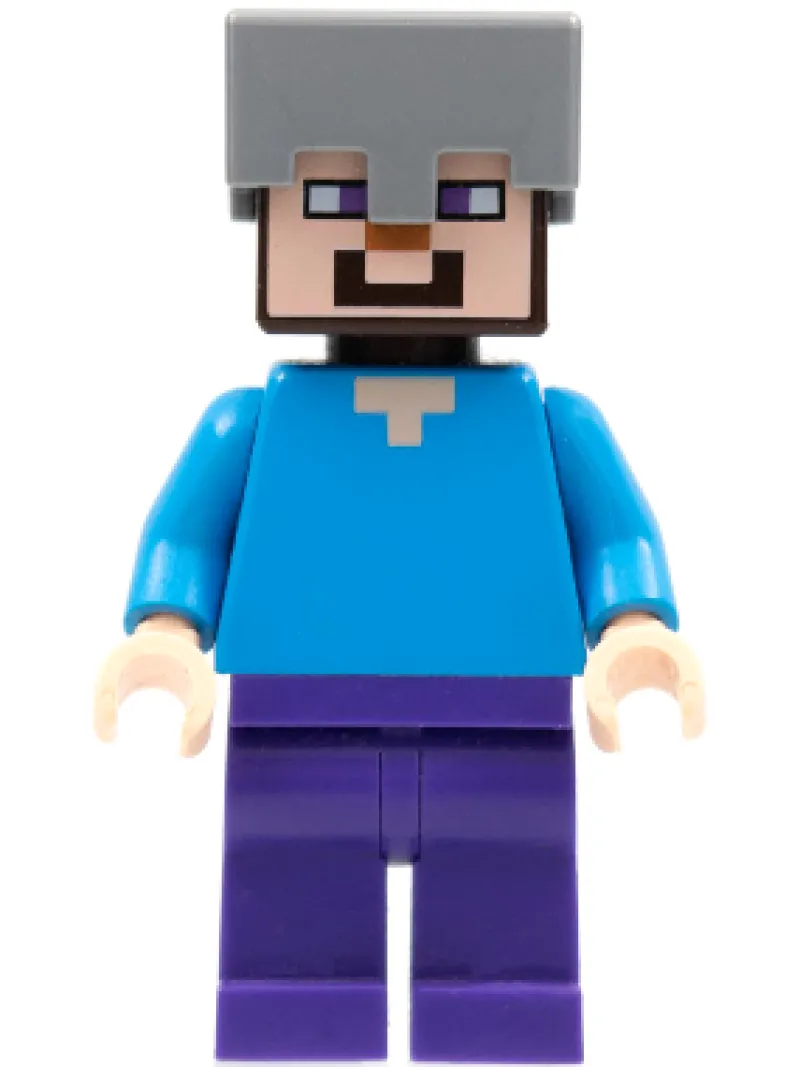 Minecraft>The Brick Show Shop Steve (Iron Helmet) - LEGO Minecraft Minifigure (2015)