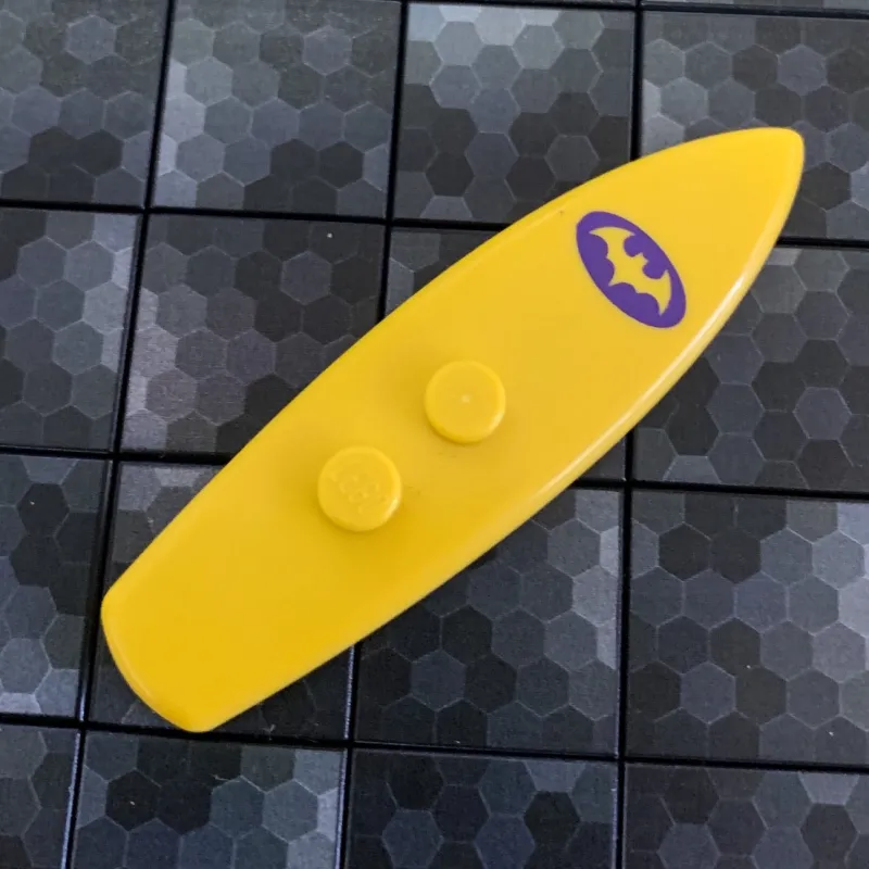 Lego Parts>The Brick Show Shop Surfboard (Yellow, Batman Logo) - Official LEGO® Minifigure Part