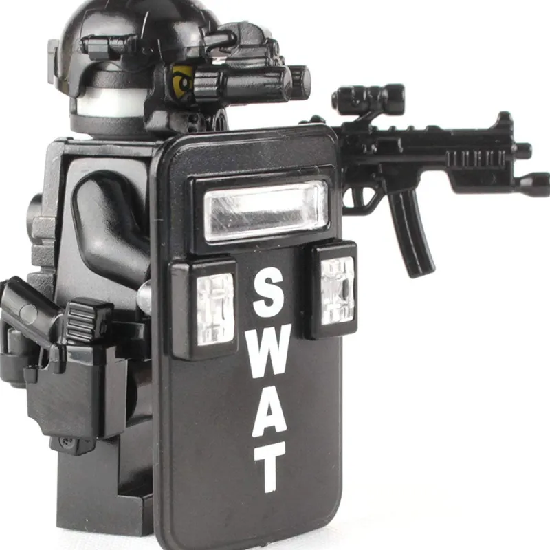 Custom Lego Military Minifigures>The Brick Show Shop SWAT Police Officer Pointman - Custom LEGO Military Minifigure