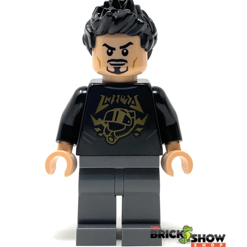 Marvel>The Brick Show Shop Tony Stark (Black Top) - LEGO Marvel Minifigure (2022)
