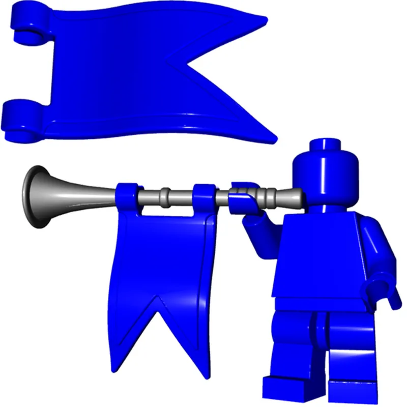 Brick Warriors>The Brick Show Shop Trumpet Flag, Brick Warriors - LEGO Minifigure Compatible