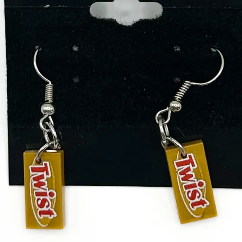 B3 Customs | Lego Jewelry>The Brick Show Shop Twist Candy Earrings made from LEGO Bricks - B3 Customs