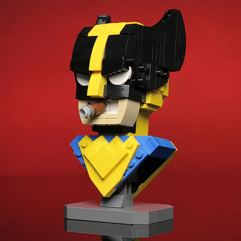 B3 Customs>The Brick Show Shop Wolverine Bust MOC made using LEGO bricks
