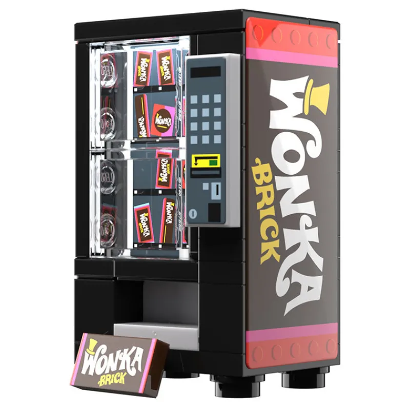 B3 Customs | Vending Machines>The Brick Show Shop Wonka Bars Vending Machine made using LEGO parts